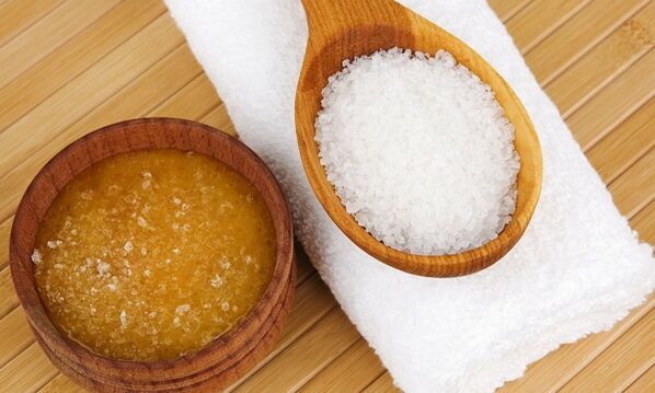 Honey ati iyọ ounje fun itọju orokun arthrosis